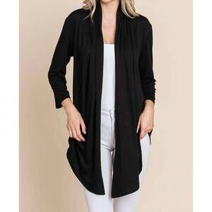 NEW CULTURE CODE open front cardigan in black